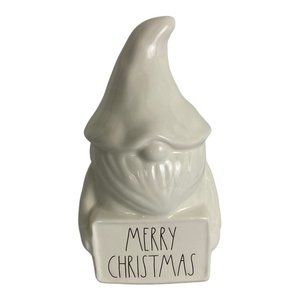 Rae Dunn Ceramic Christmas Gnome “Merry Christmas"  White Holiday Decor NEW